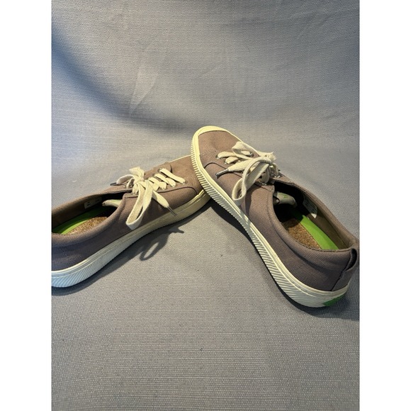 Cariuma Low Gray Canvas Sneaker Skateboard Men 8.5 Womens 10 Lace‎ Cork - Picture 6 of 7